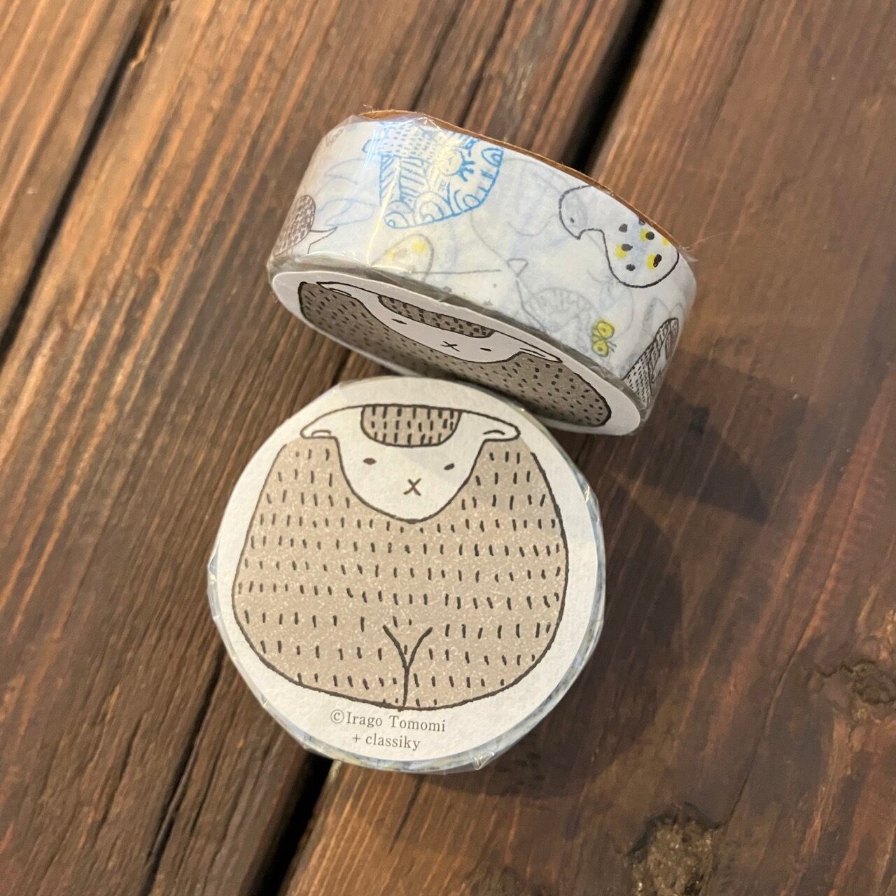 【廃番】倉敷意匠計画室 絵と木工のトリノコ けものたち(あお) 15mmマステ KU04