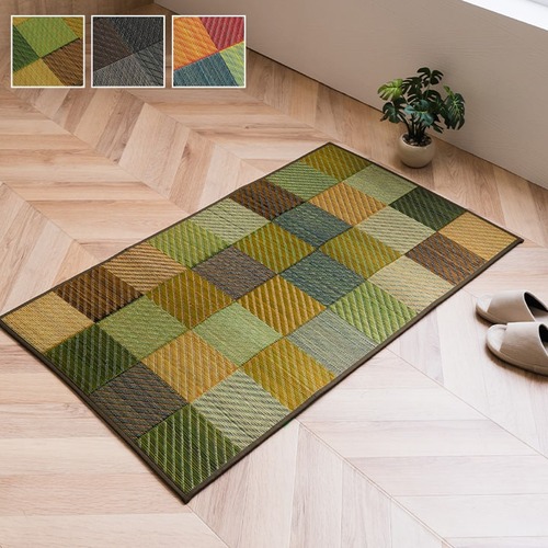 玄関マット カラフルブロック 70×120cm
