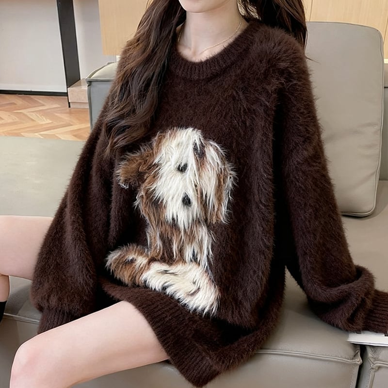 【tops】ファードッキングニットトップス Q7285