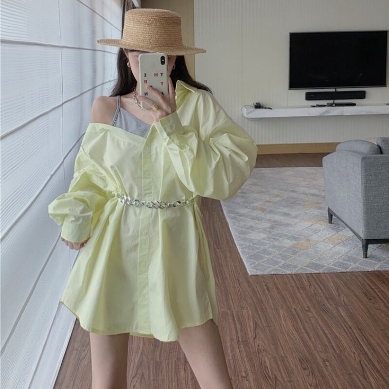 オータムスタイルストラップレスルーズウェストドレス レディース 秋物 ハンチェンe2049602028