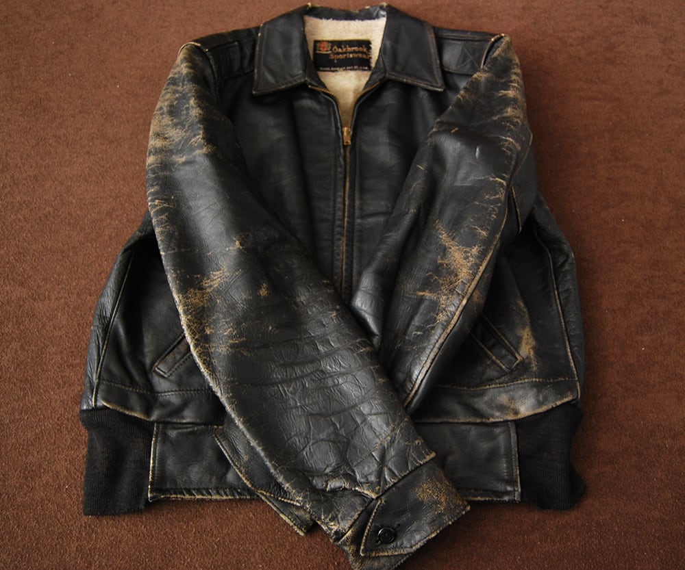 60'SOAKBROOKSPORTSWEARBIKERLEATHERJACKET