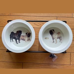 Double food bowl  -4type    plate-01
