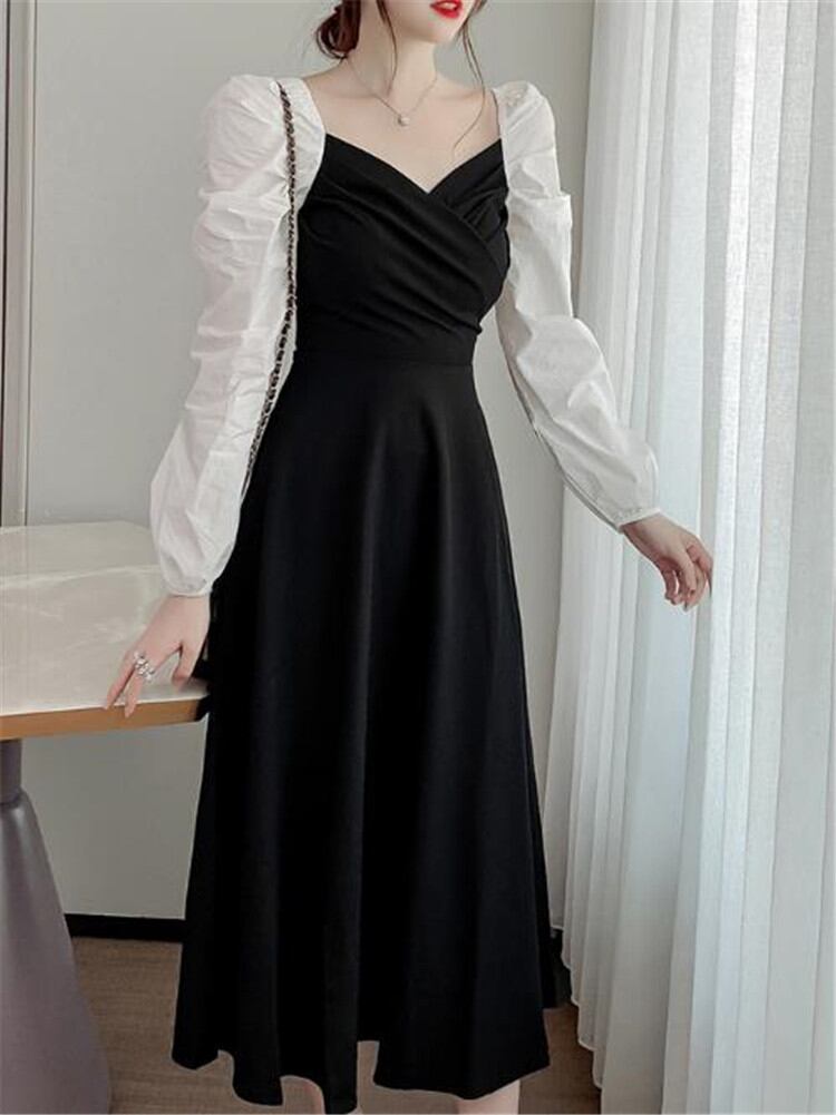 魅力100%完璧な体型カバー 韓国ファッション カラーマッチング 大人気 秋 新品 エレガント 縫付