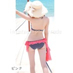 レディース水着 ビキニ 3点セット 体型カバー セクシー 2wayスカート付き ワンピース風 ビーチウェア シフォン リゾート 可愛い ドット柄 シースルー 透け感 夏 海 プール 女性用 オシャレ 小胸 盛れる 美脚効果　w555 SB