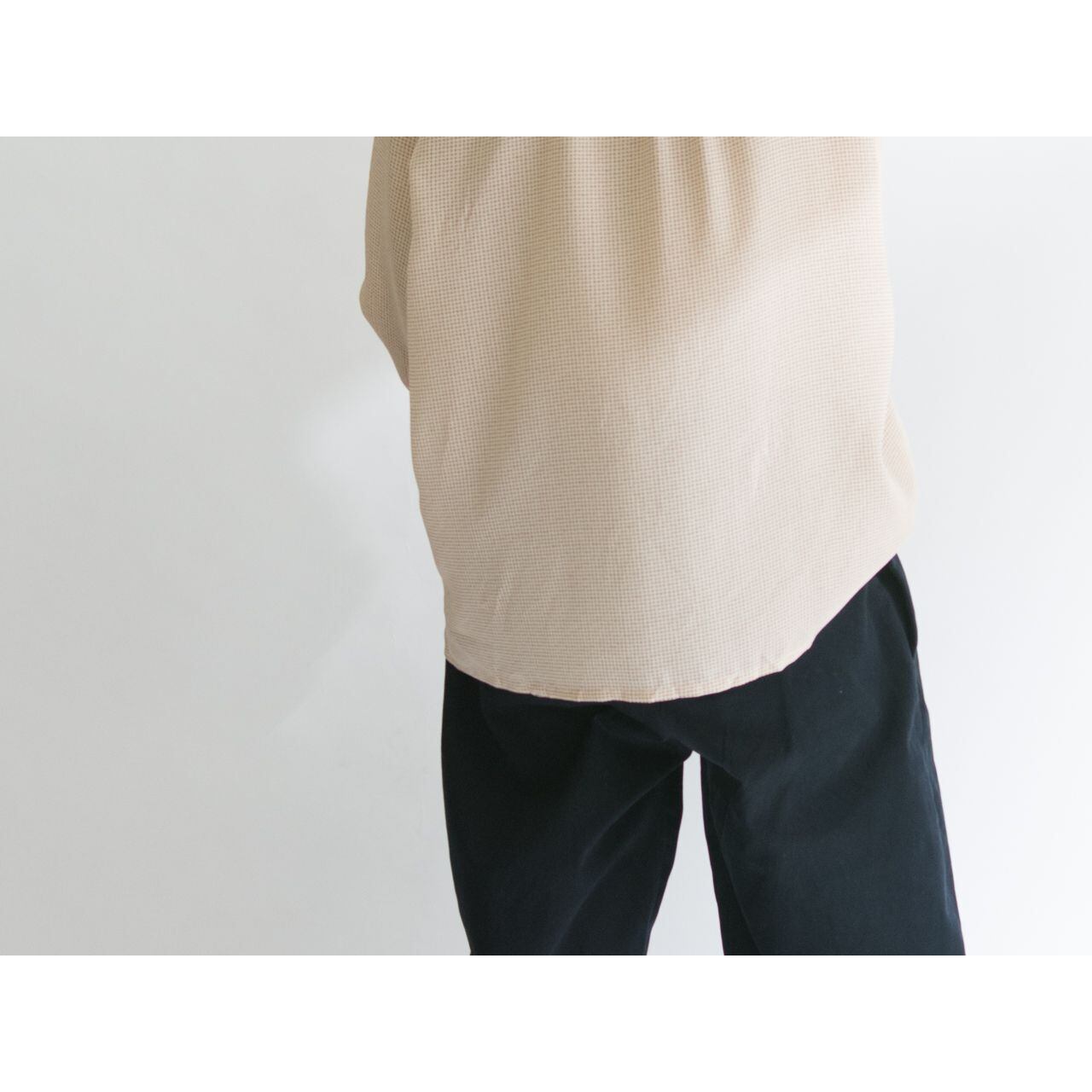 【Made in France】Classic gathered blouse（フランス製 クラシックギャザーブラウス）4a