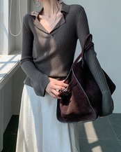 V-neck long sleeve slim inner Sweater T20132