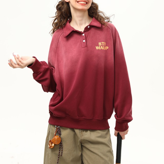 red back logo sweat polo shirt　レッドバックロゴスウェットポロシャツ　J1262