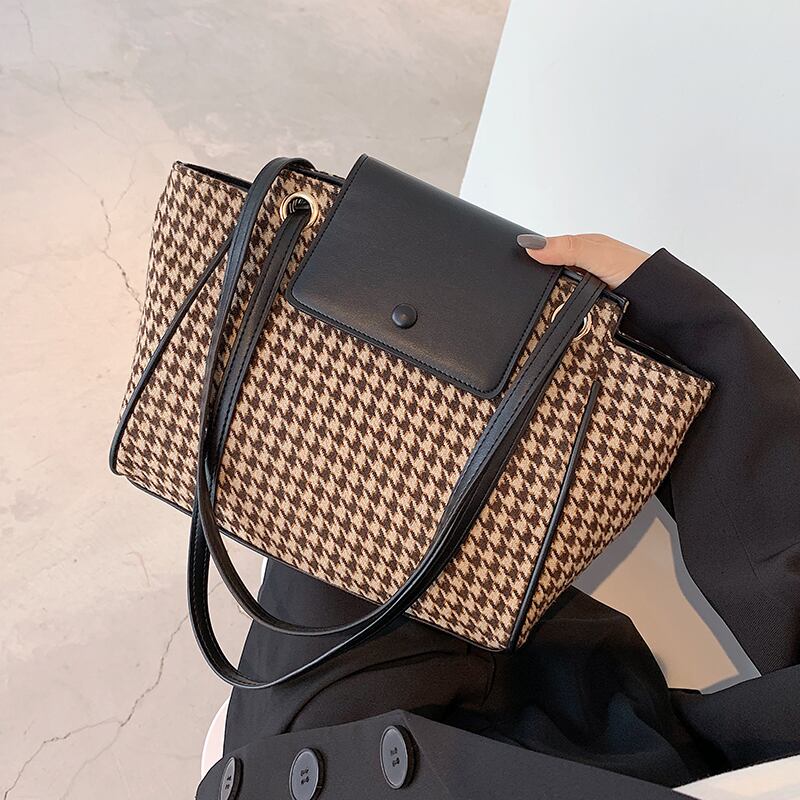 レディースオータムウィンターショルダーバッグ 秋物 冬物 トートバッグ 手作りハンドバック66271213333