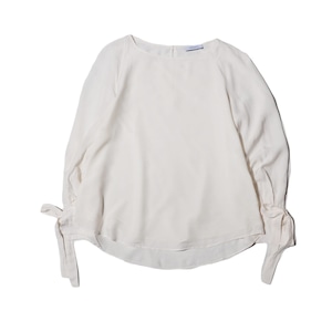 max&co,  viscose/silk.  ribbon  long sleeve pullover blouse