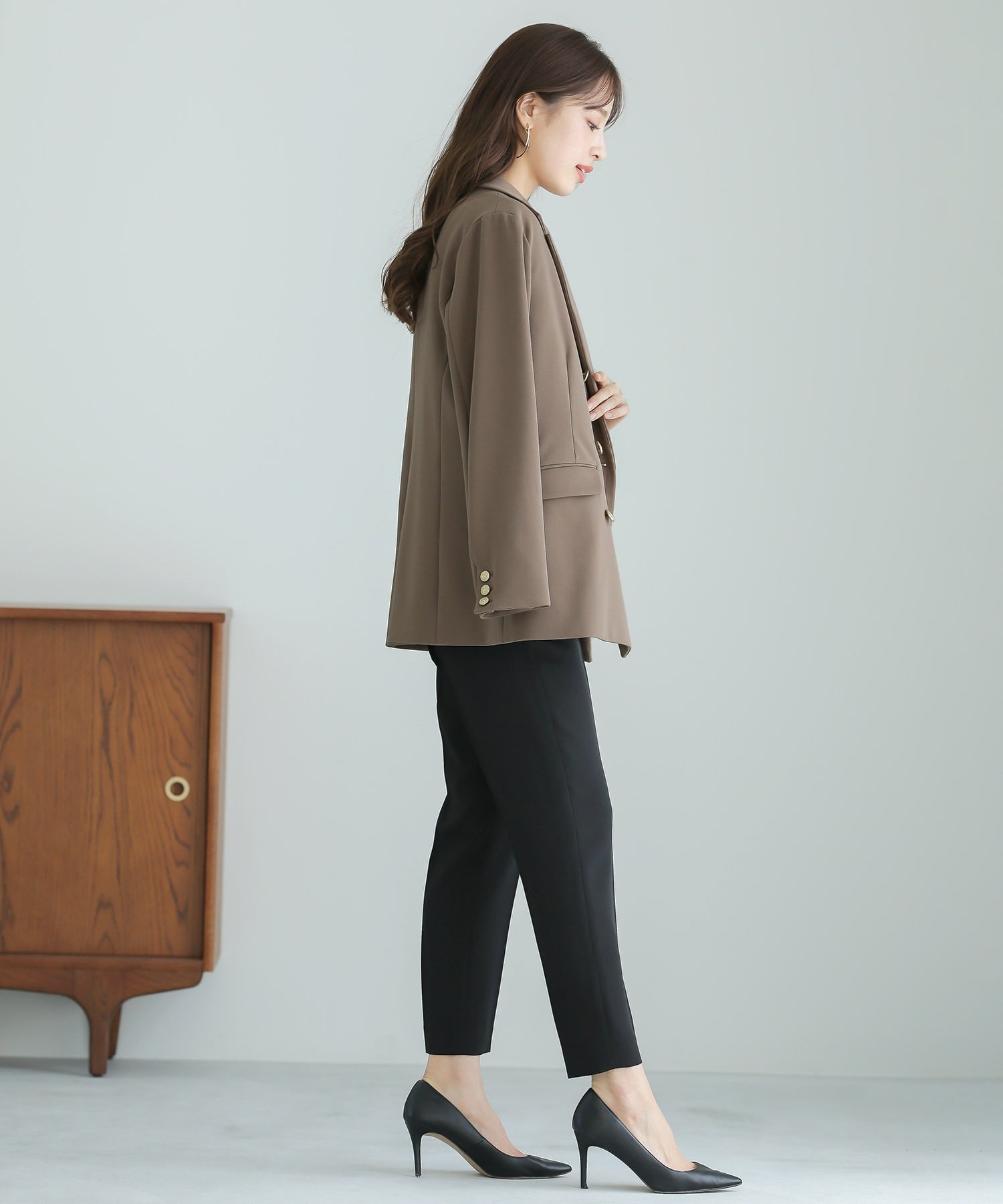 洗えて動けるワーママダブルジャケット【手洗いできるハイストレッチ