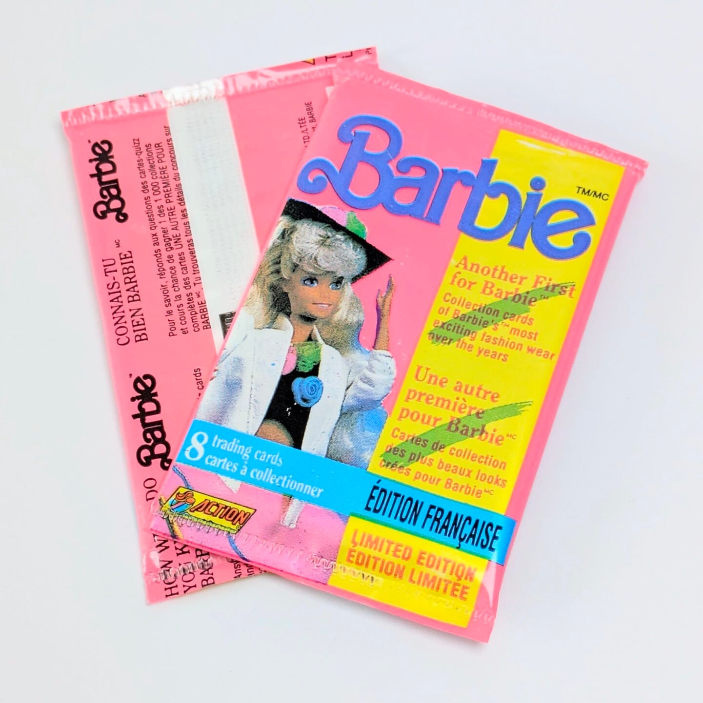☆送料無料！☆ VINTAGE 1991 CANADA PANINI【 Barbie Collectible  ACTION FRANÇAISE Limited Edition （バービー コレクタブル アクション フランス語限定版） 】VINTAGE トレーディングカード単品 （1個=8CARDS）〚アメリカン雑貨 アメトイ〛