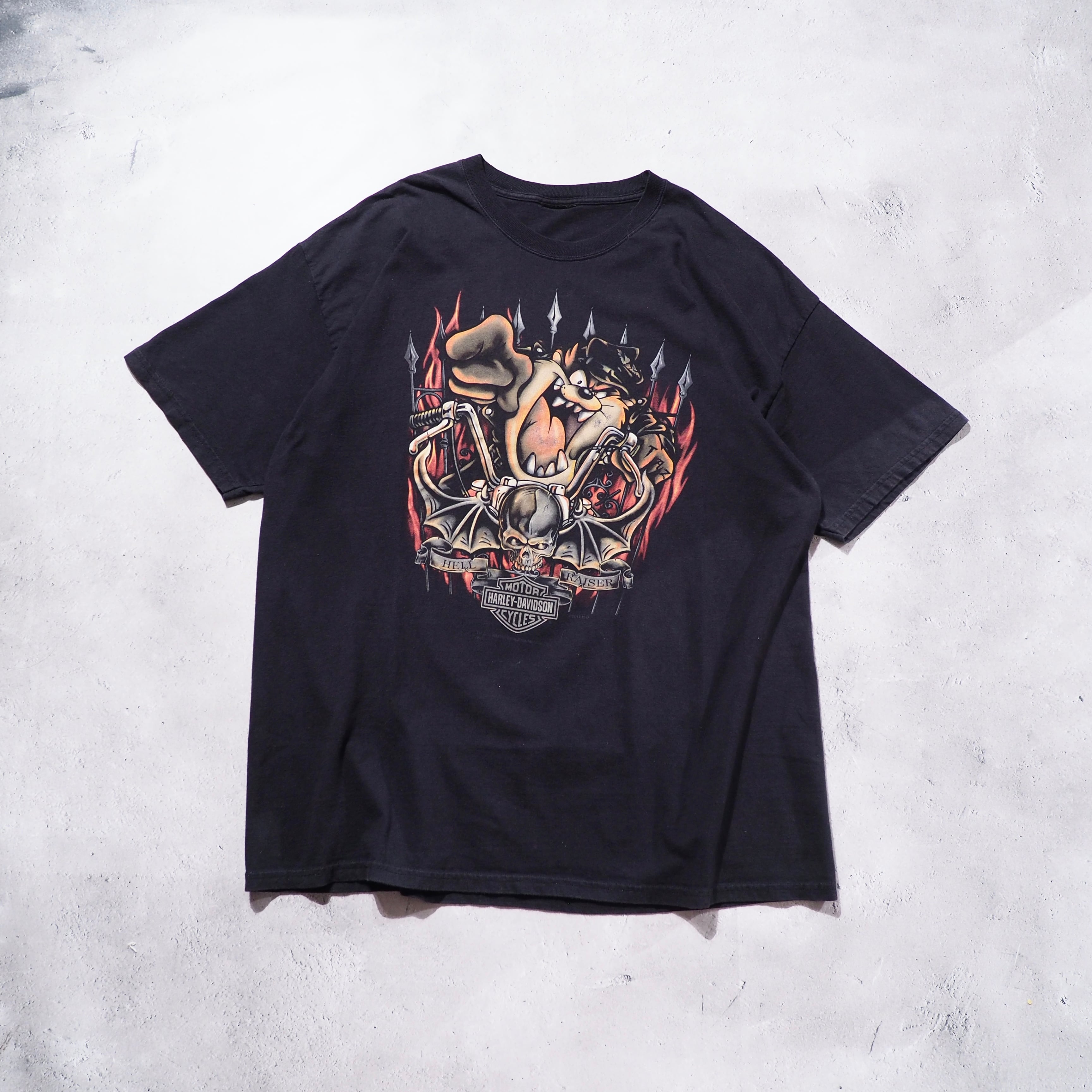 " Harley-Davidson × Looney Tunes " printed Black SS Tee