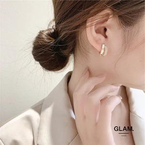 ダブルラインジルコニアピアス