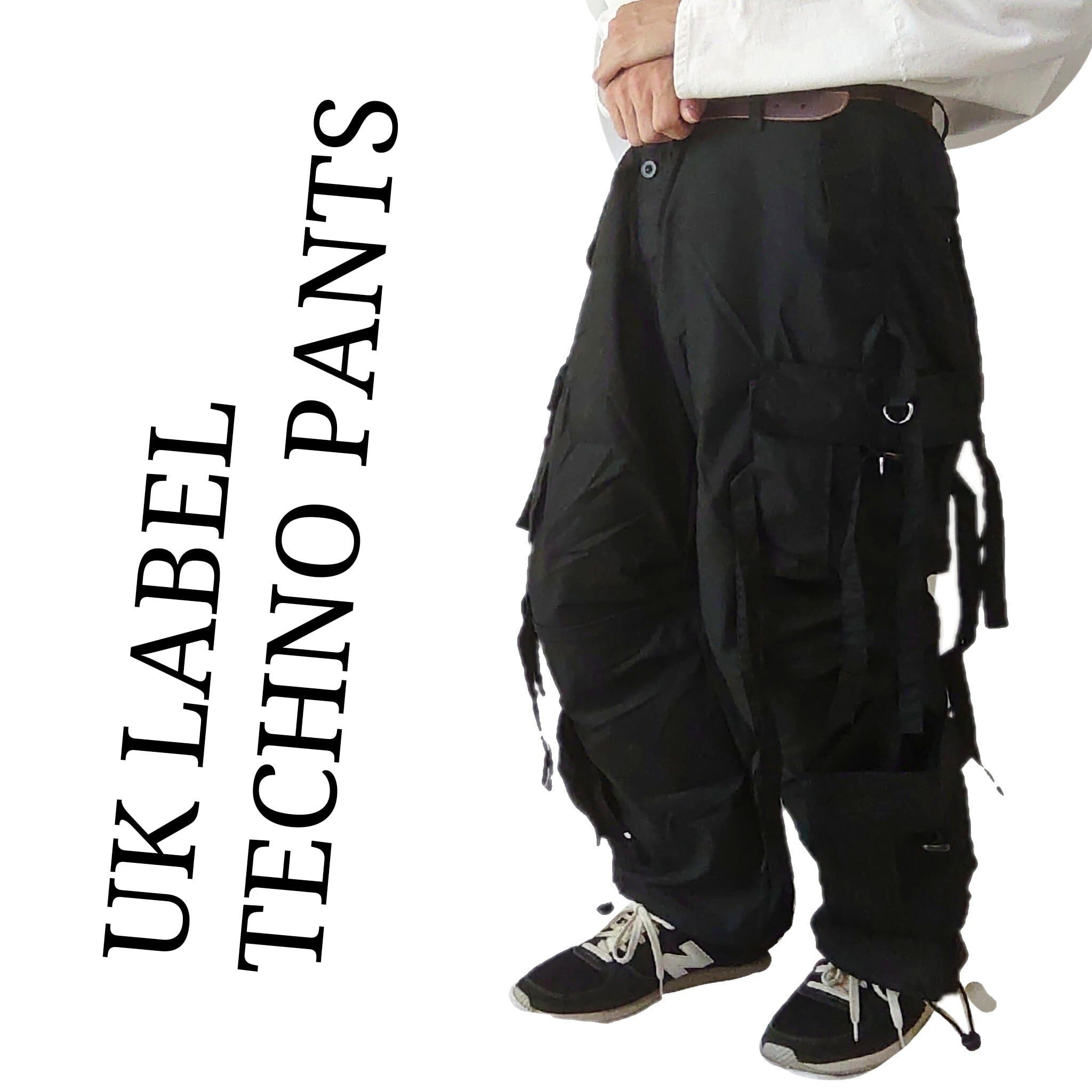 00's military UK techno pants black