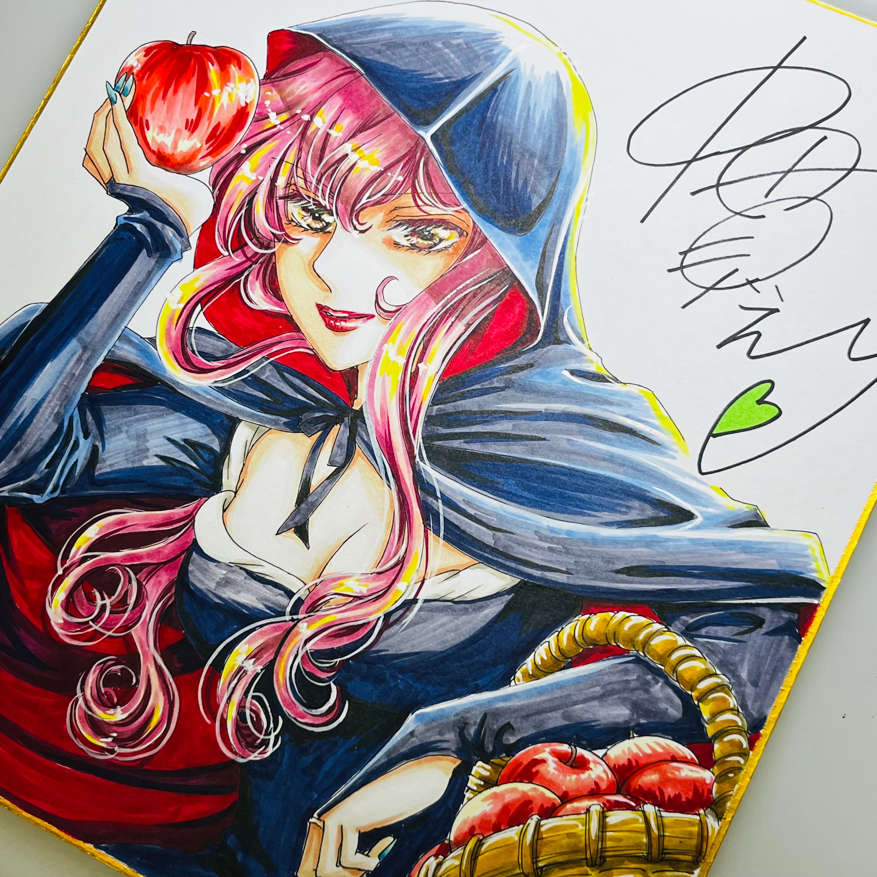 柚木ガオ 直筆サイン色紙 直筆イラスト色紙 当選品 抽選 直筆サイン