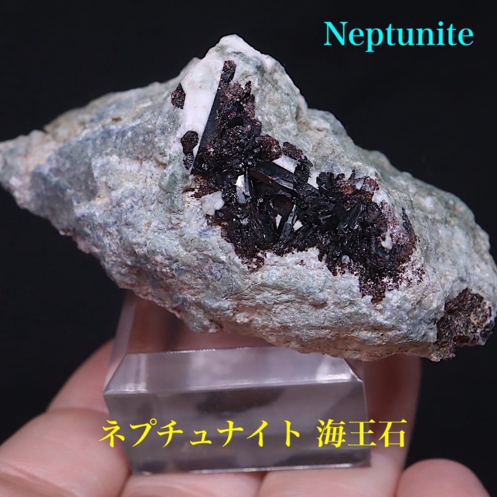 ネプチュナイト 海王石 母岩付き 41.4g BN274 鉱物 天然石 パワーストーン