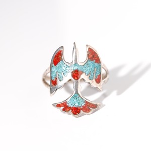 Thunderbird motif Inlay Ring  #15 (used)