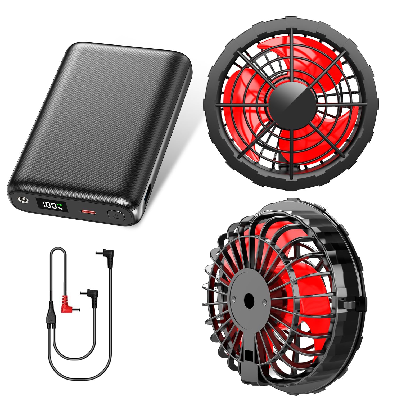 空調作業服 ファンバッテリーセット 43V 30000mAh 大容量 9cm径