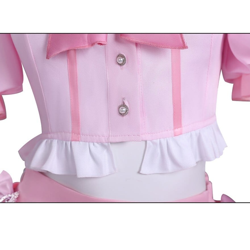 アイドル衣装｜アイドルメイド風ワンピ リボンフリル5点セット ピンク