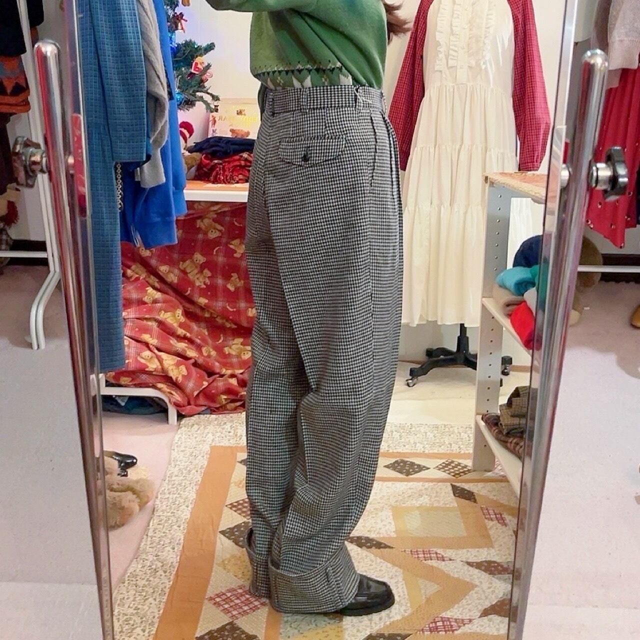 houndstooth center press pants