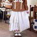 アシメレースフレアスカート ・8916
