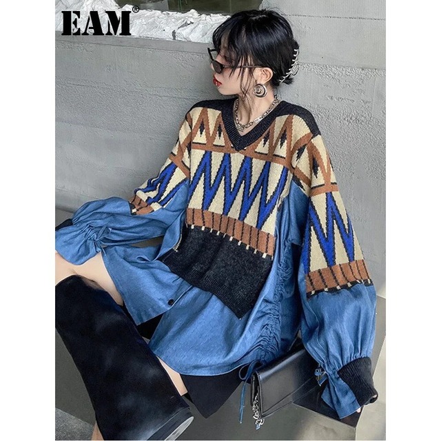 Drawstring Ethnic Oversize Sweater Shirt【E0086】