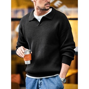 Rib Polo Shirt Knit Sweater【G0955】