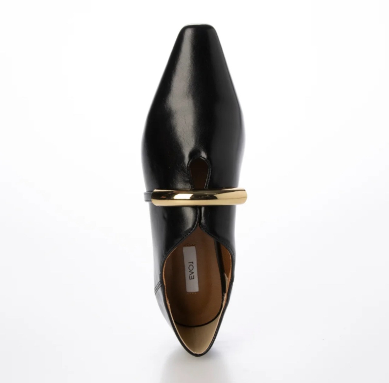 EVOL ゴールドモチーフスクエアパンプス IY5601