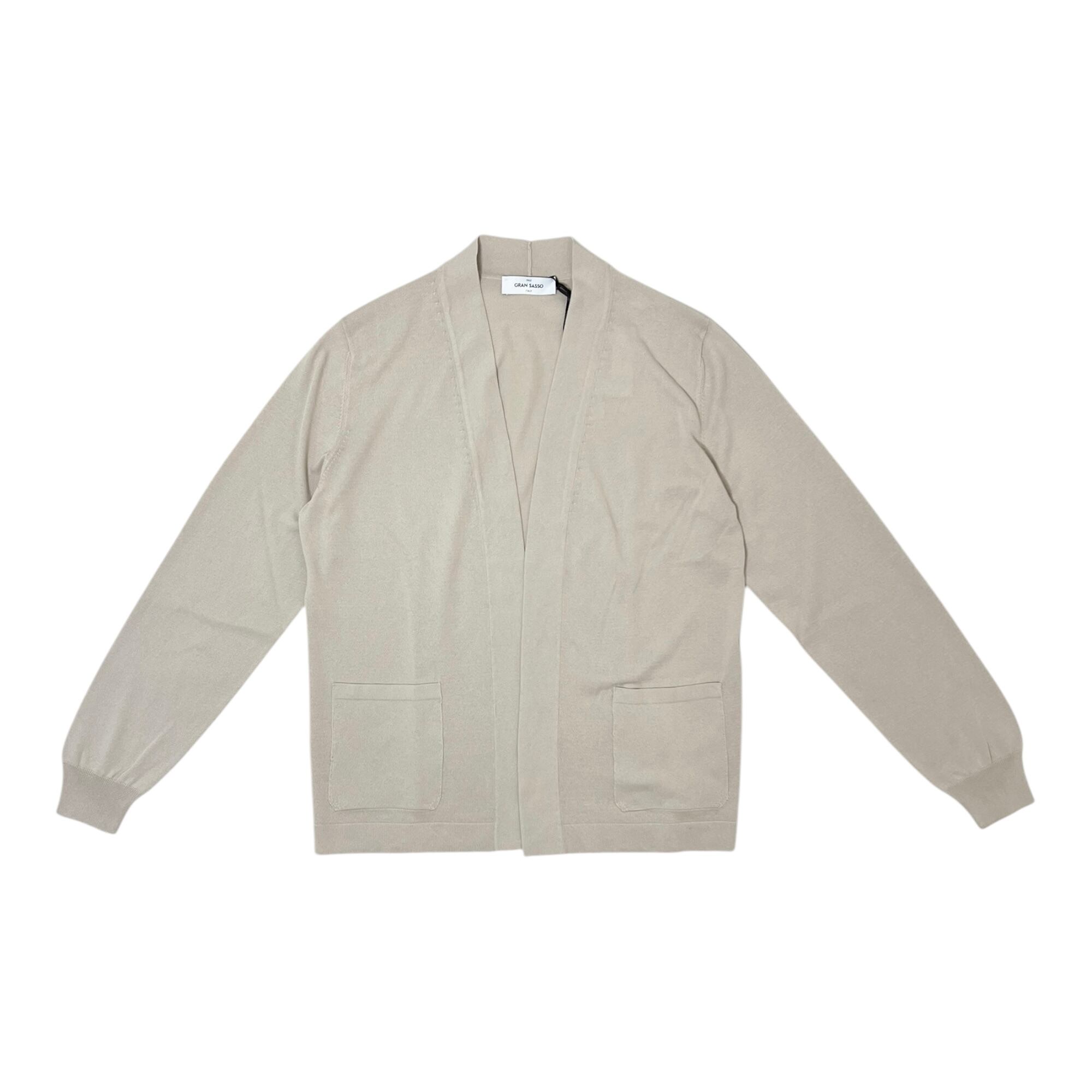 GranSasso(グランサッソ)  Cotton Buttonless Cardigan(57185/20649/010)/LT.GREIGE
