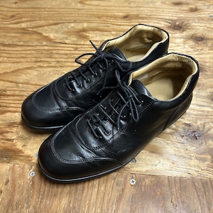 RALPH LAUREN LEATHER SNEAKER BLACK ITALY製
