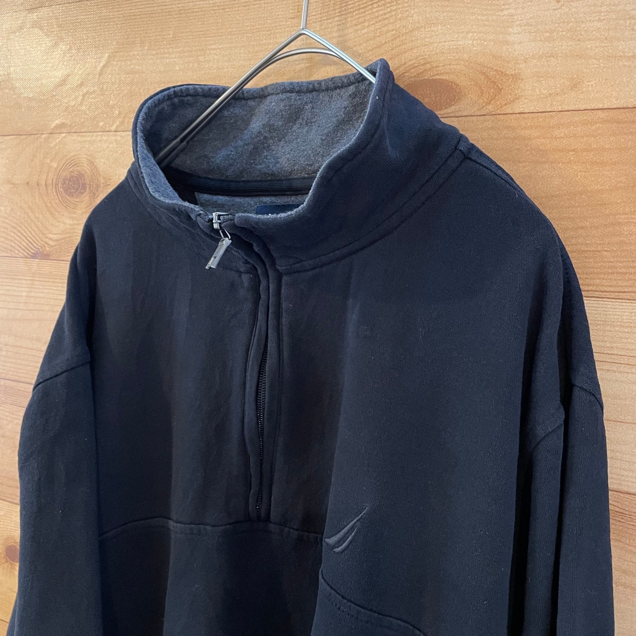 【NAUTICA】ハーフジップ スウェット プルオーバー 刺繍ロゴ ワンポイントロゴ ノーティカ XL ビッグサイズ US古着