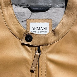 ARMANI COLLEZIONI single leather riders jacket