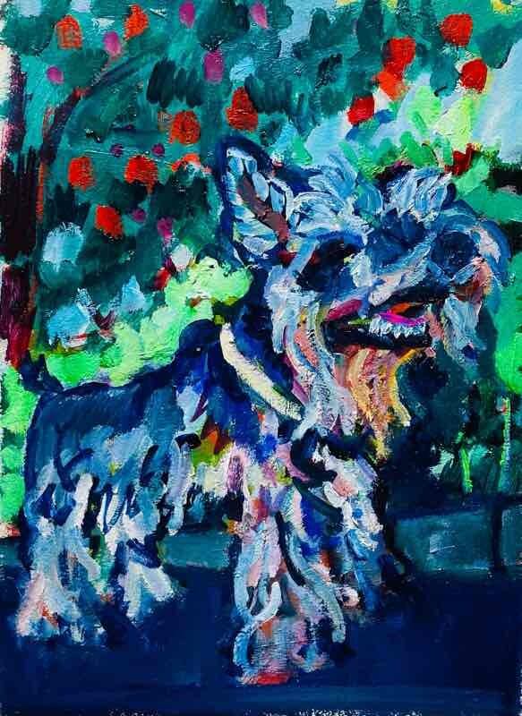 OIL COLOUR | 油彩画 #現代アート #犬 #猫