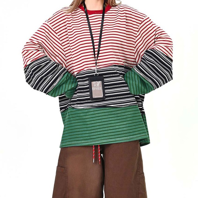 マルチボーダーミックスデザイントップス
 1col   R01578