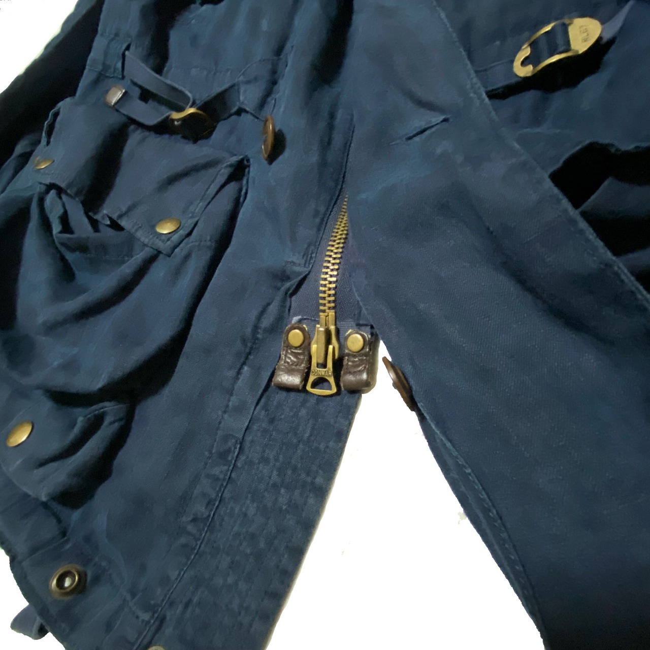 Ralph Lauren】ラルフローレン ミリタリージャケット リネン ネイビー 