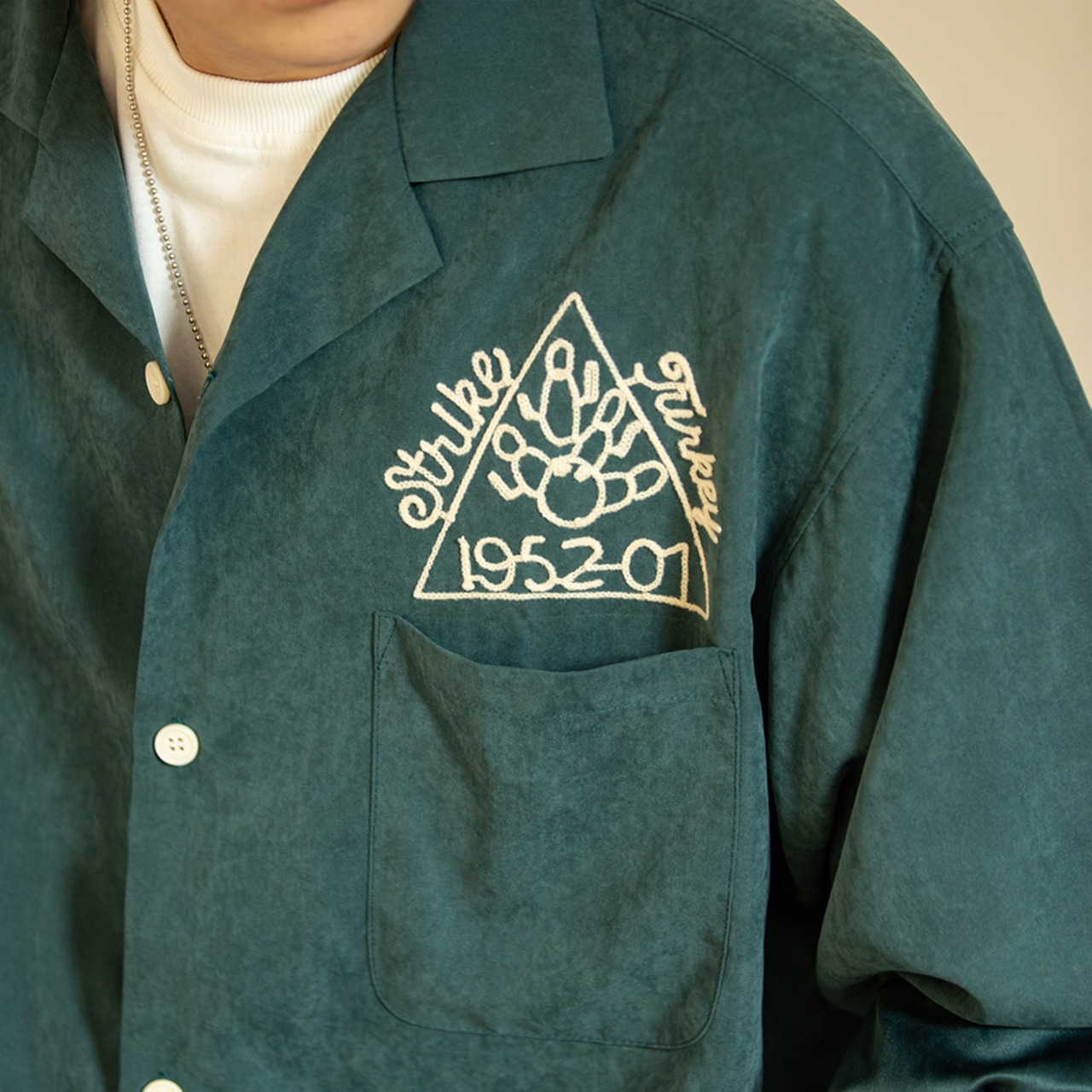 【UNISEX】Bowling Embroidery Shirt / ユニセックス ボーリング エンブロイ シャツ