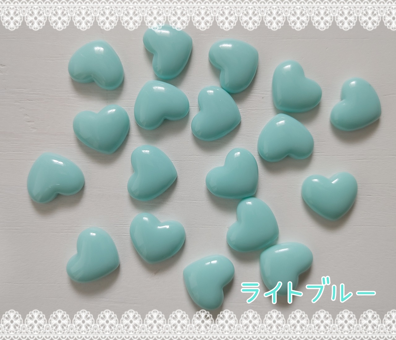 お得✨[20個]ぷっくりミニハート／４色:14mm×15mm