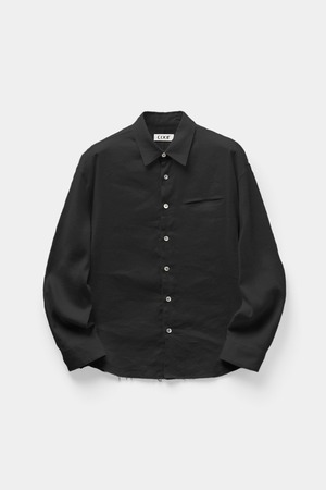[COOR] Linen Silk Cut Shirt (Black) 正規品 韓国ブランド 韓国通販 韓国代行 韓国ファッション クール クーア クアー 日本 店舗
