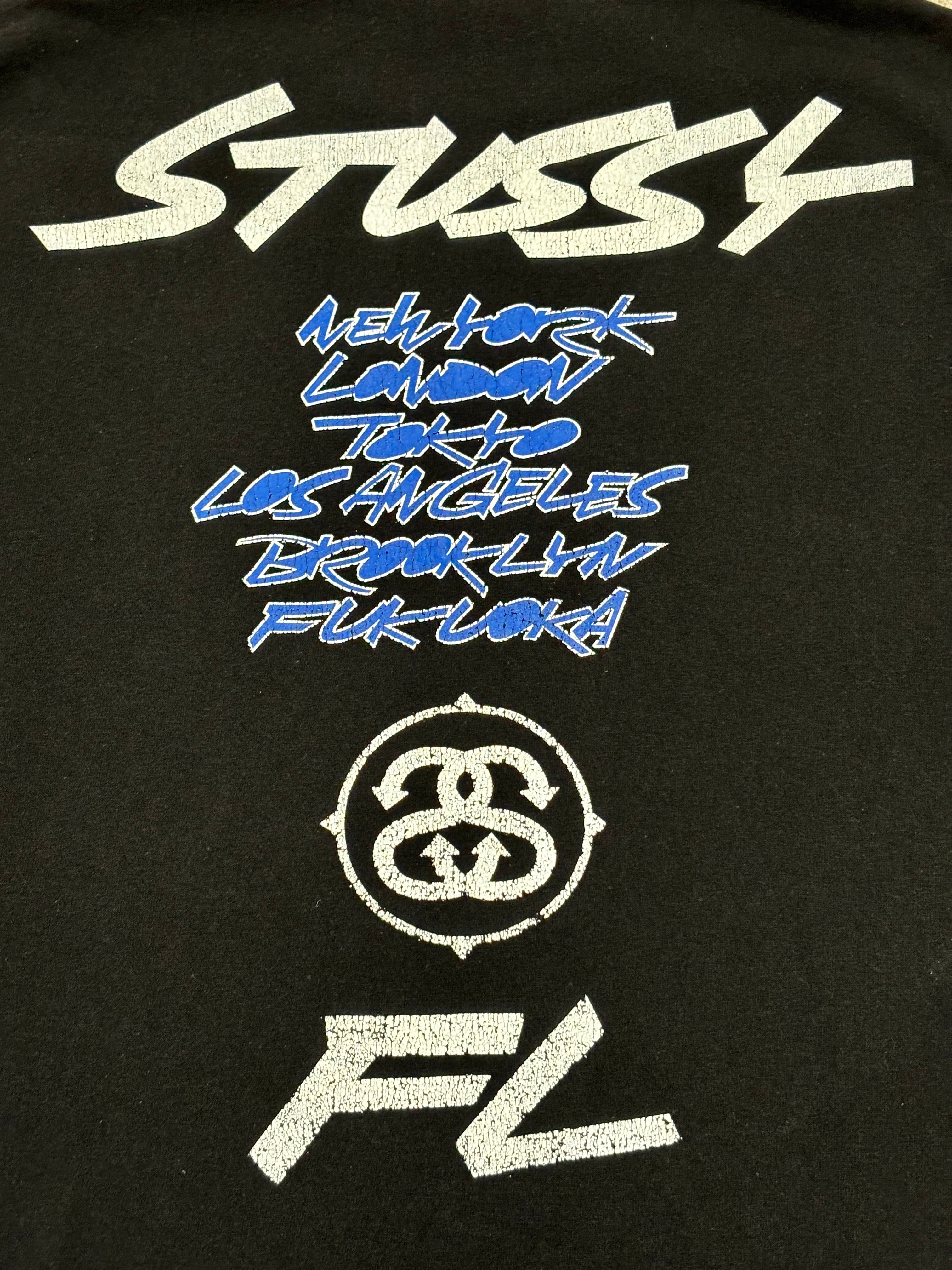 00s STUSSY × FUTURA/World Tour print Tee/L/ワールドツアー 00s STUSSY × FUTURA/World Tour print Tee/L/ワールドツアー