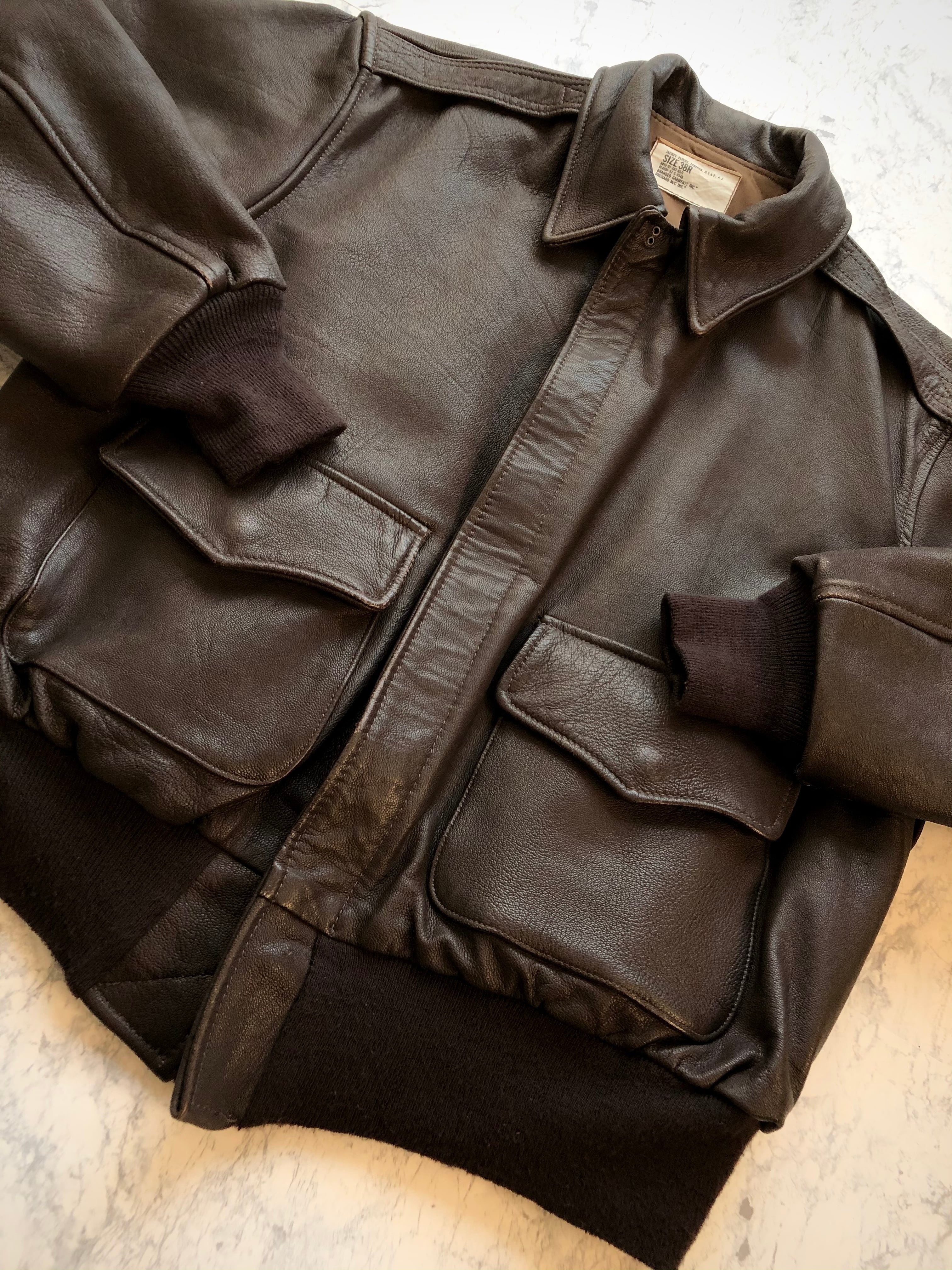 90s VINTAGE USAF / A-2 LEATHER JACKET BRANDED GARMENTS INC 90s VINTAGE USAF / A-2 LEATHER JACKET BRANDED GARMENTS INC