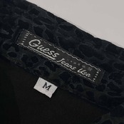 90s USA製 GUESS JEANS ゲス ジーンズ レオパード柄 シャツ ジャケット M/ブラック レディース ビンテージ