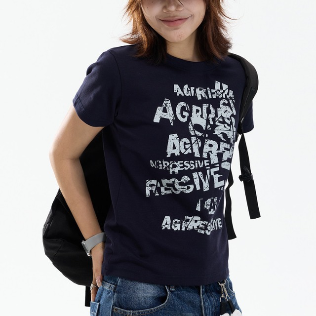 crush logo short-sleeve tee　クラッシュロゴ半袖ティー　J2082