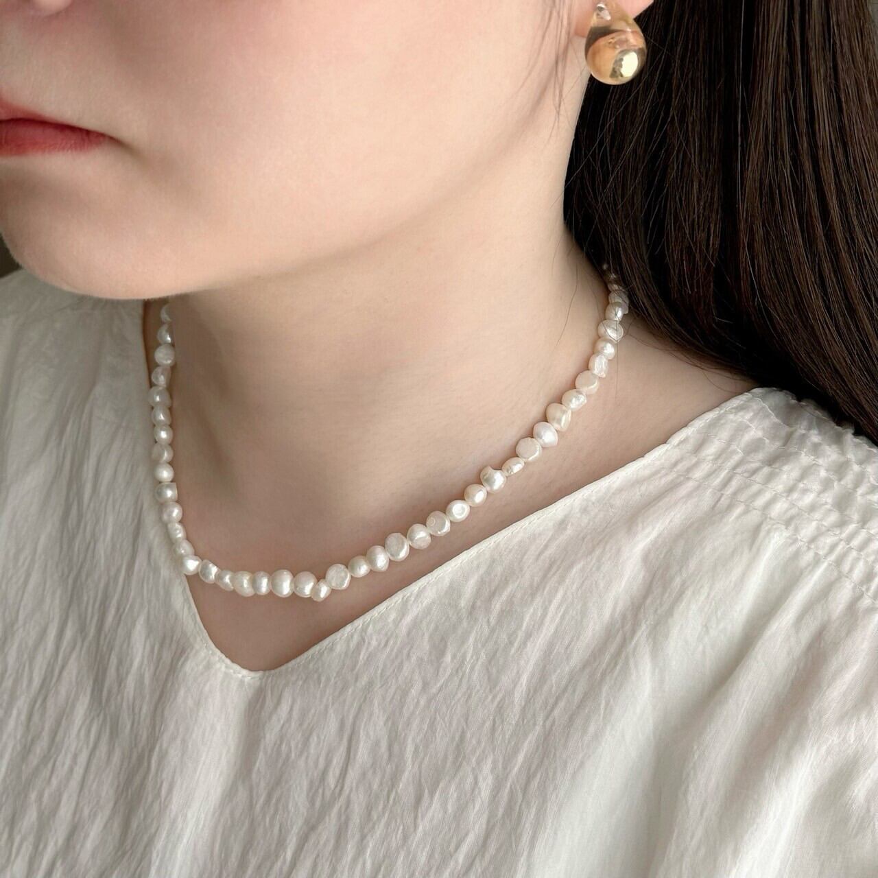 【SELECT】淡水パール ショートネックレス