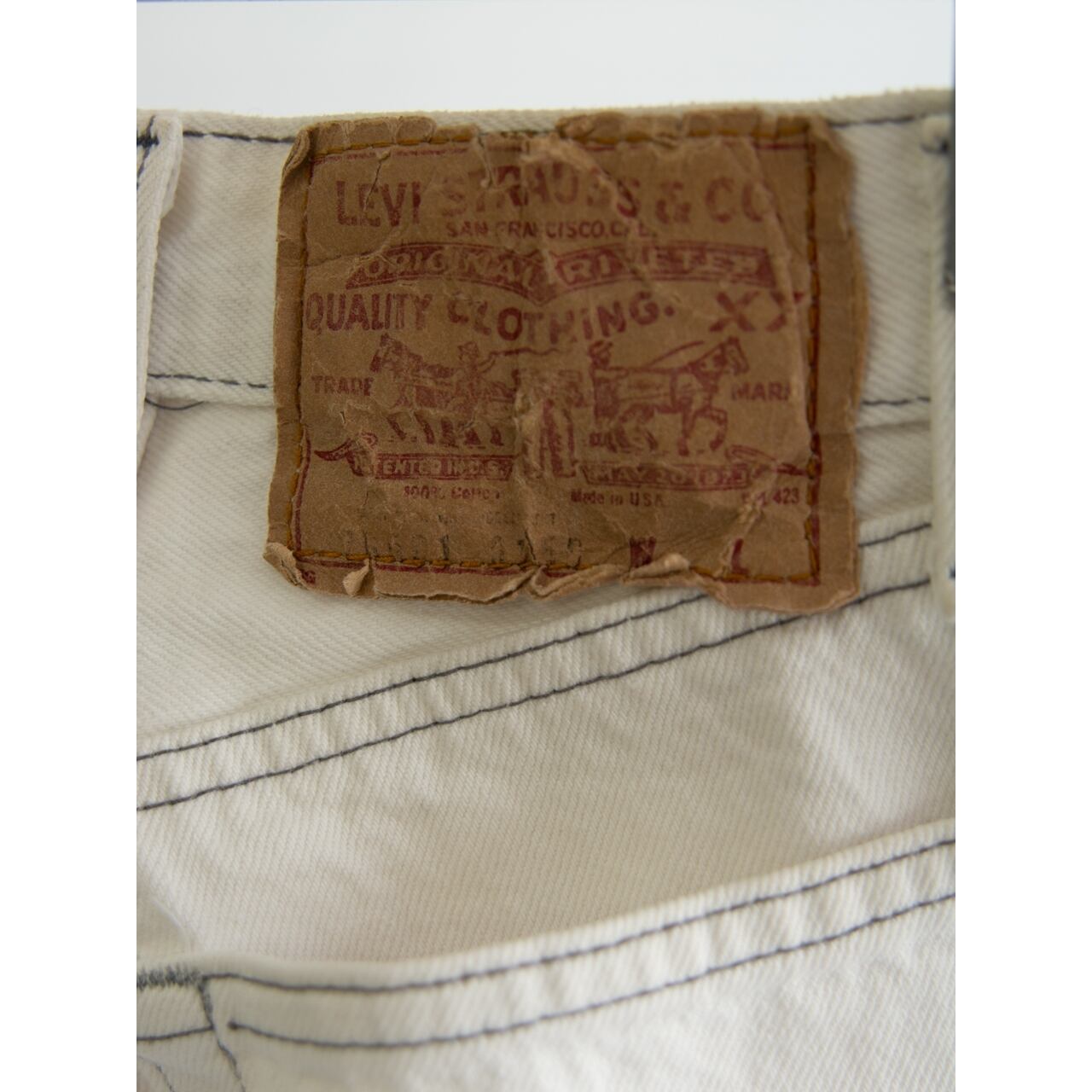 【LEVI'S 501】Made in U.S.A. 80's Denim Pants（リーバイス アメリカ製デニムパンツ ホワイトジーンズ）