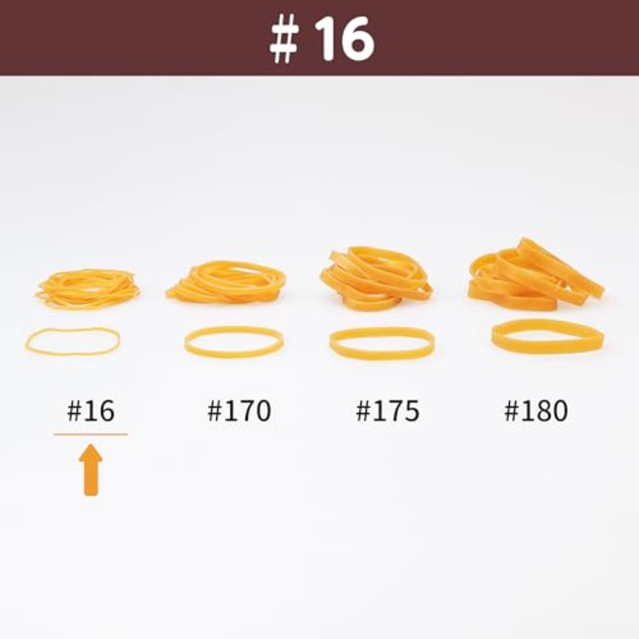 輪ゴム オーバンド #16 < 50g透明袋 > アメ色 一般的な標準サイズ 少量 包装 ゴムバンド 全サイズ73 共和