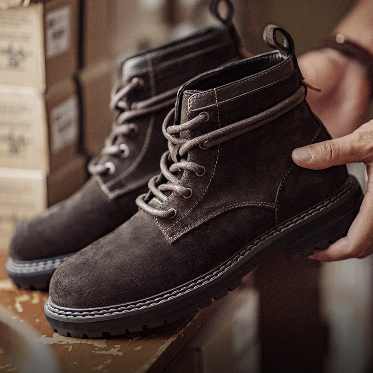 Genuine Leather Lace-up Boots / 本革 レザー レースアップ ブーツ