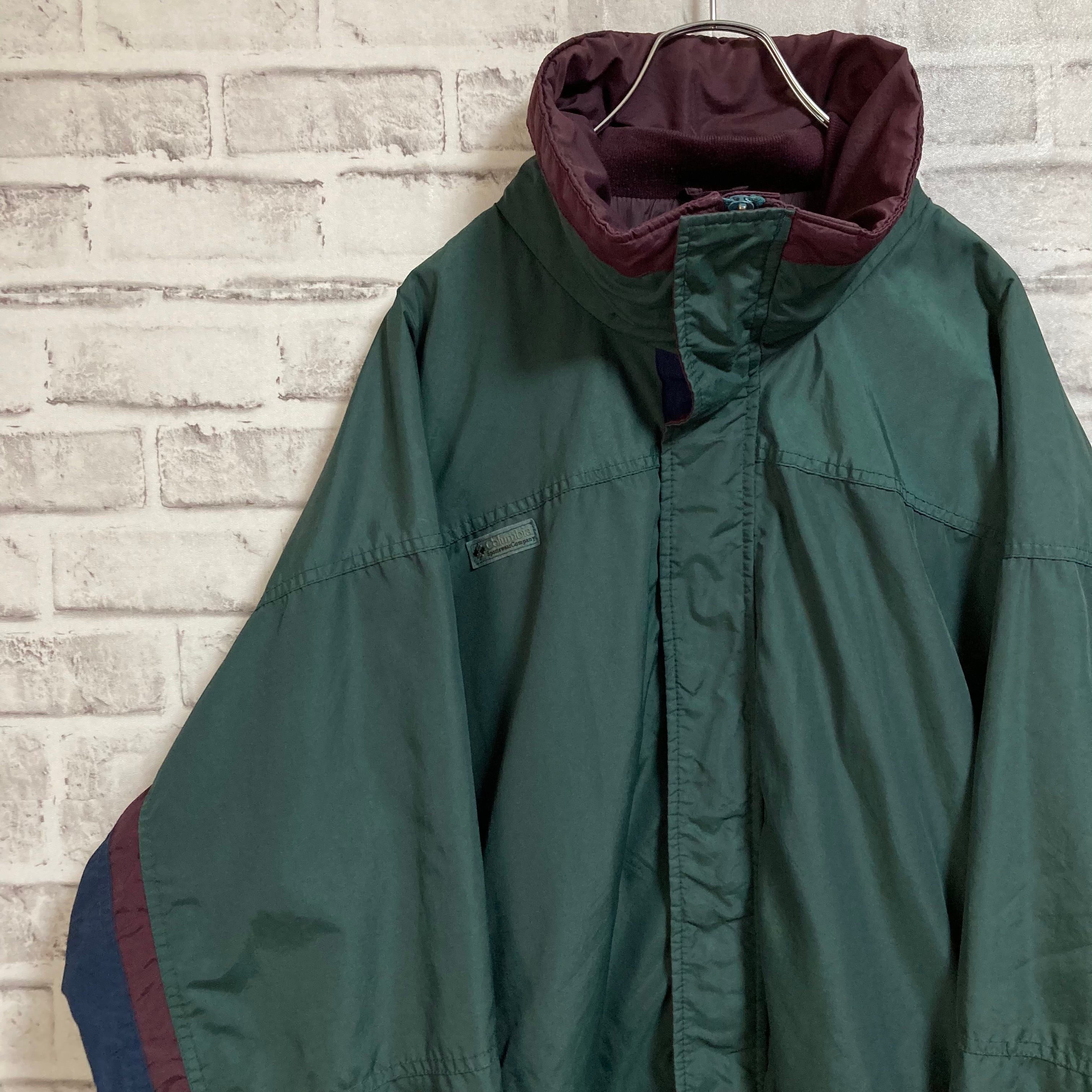 【Columbia】90s ” Bugaboo” Nylon Jacket L USA規格 コロンビア ナイロンジャケット マウンテンパーカー 胸ロゴ  ワンポイントロゴ 切替 ビッグシルエット アウター USA アメリカ 古着