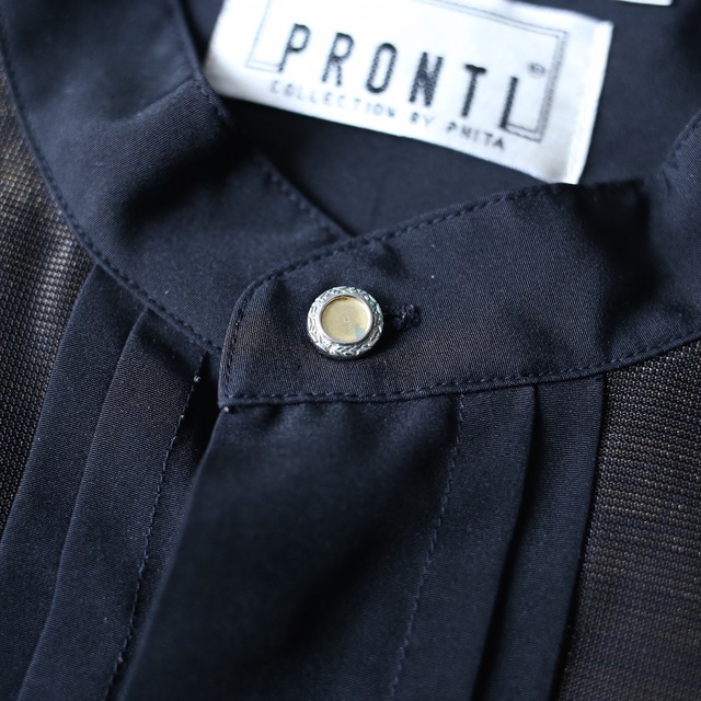 silver and crystal decoration fry front band collar over silhouette shirt