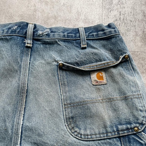メキシコ製 デニム ダブルニー Carhartt B07 DNM 36×32 詳細写真19