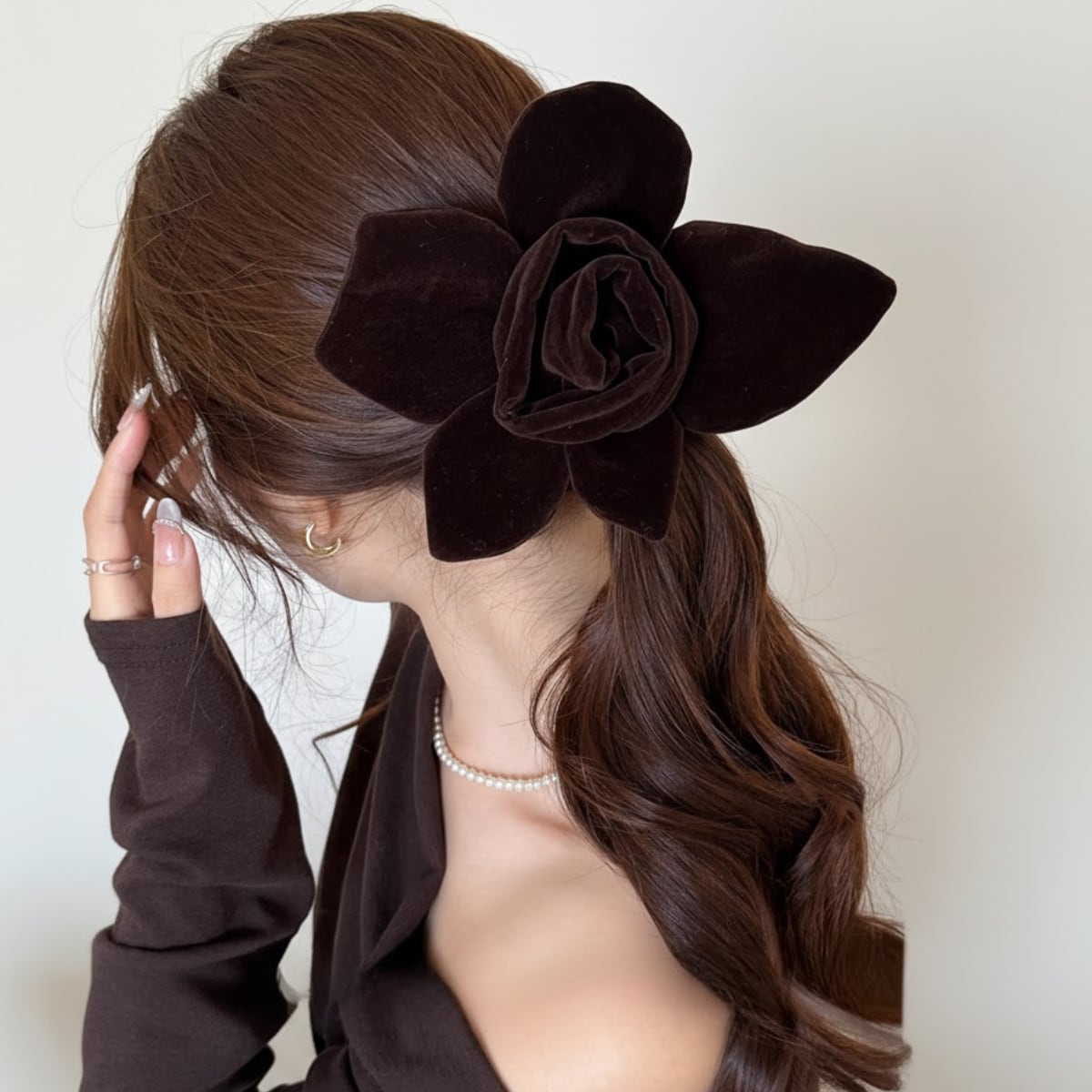 3D Velvet Flower Scrunchie ch0211